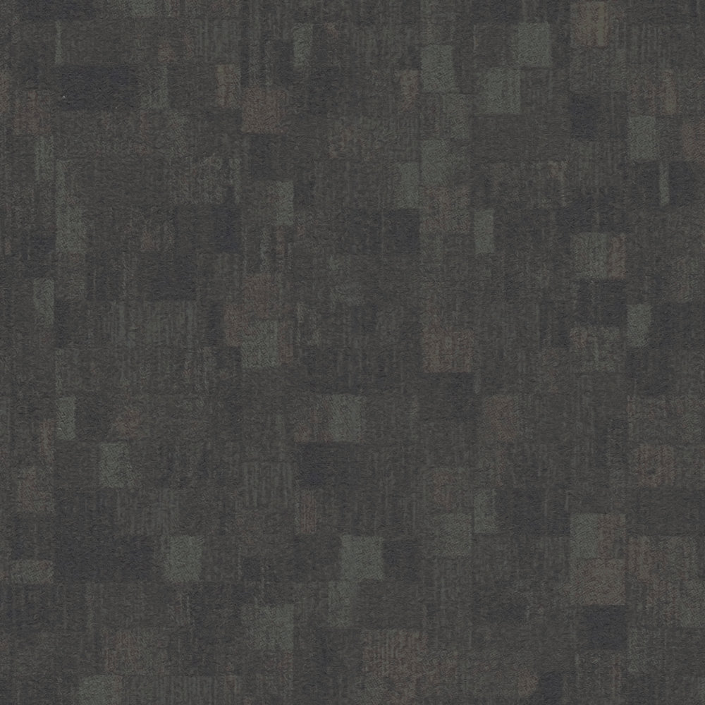             Vliesbehang met structuurdesign & mozaïekeffect - bruin, zwart
        