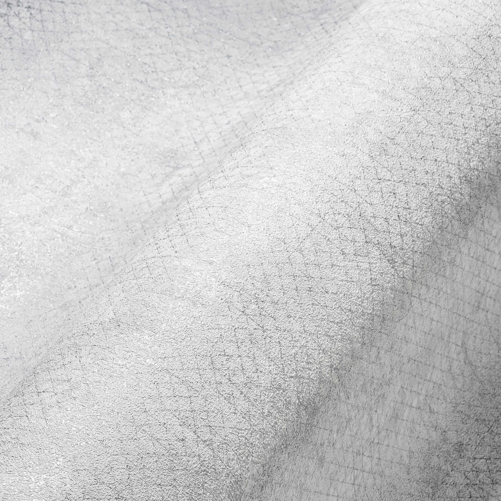             Light grey non-woven wallpaper metallic pattern - metallic, grey
        
