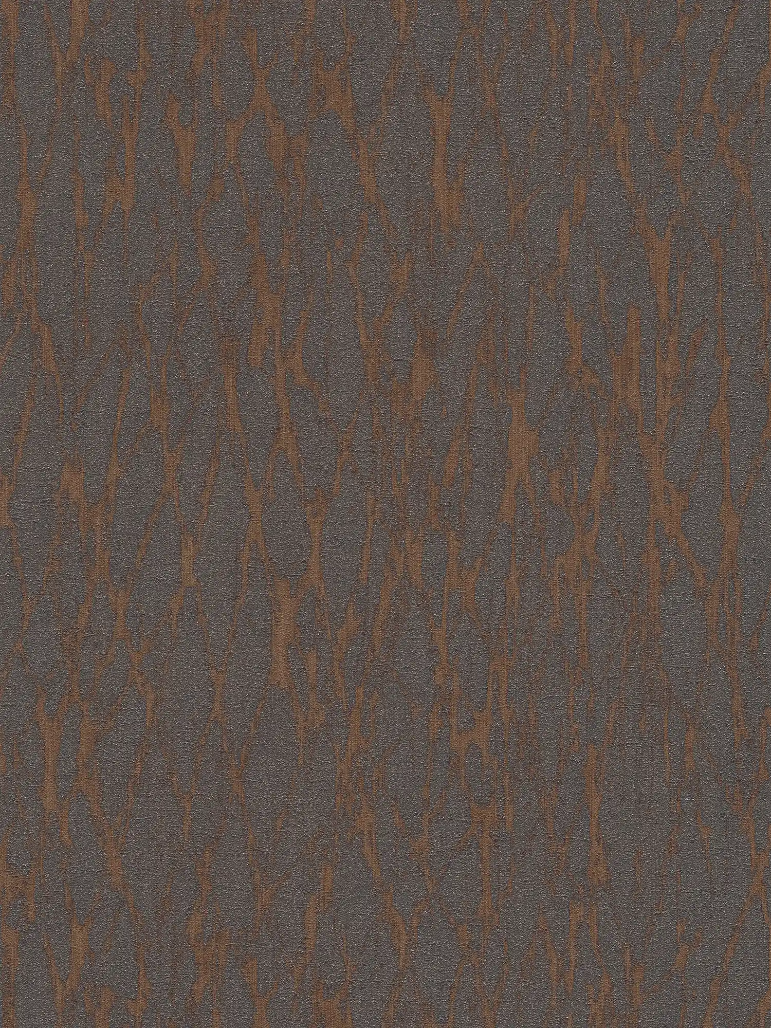 Non-woven wallpaper in one colour with gold accents - blue, brown, silver
