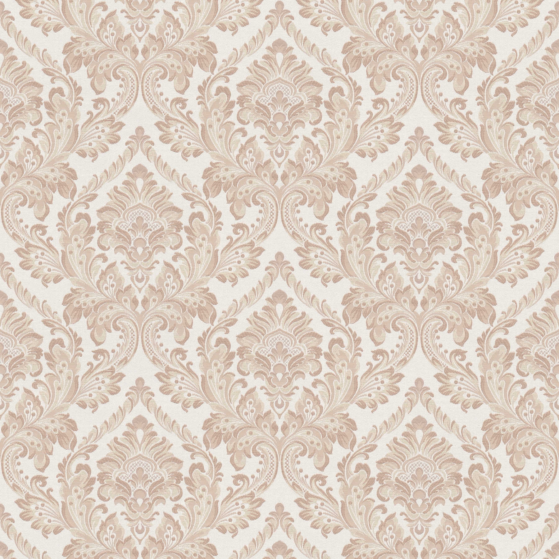 Jacquard ornament pattern wallpaper - brown, beige
