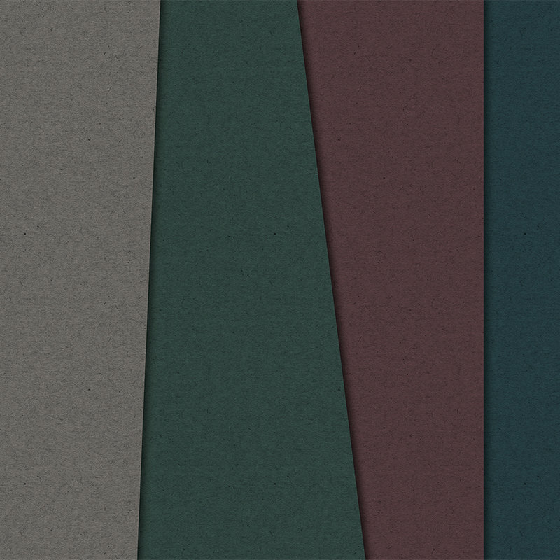 Layered Cardboard 1 - Papier peint avec des aplats de couleurs sombres dans la structure du carton - marron, vert | À structure Intissé
