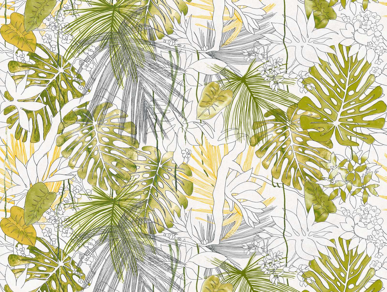             Wallpaper novelty - motif wallpaper leaves design in drawing style
        
