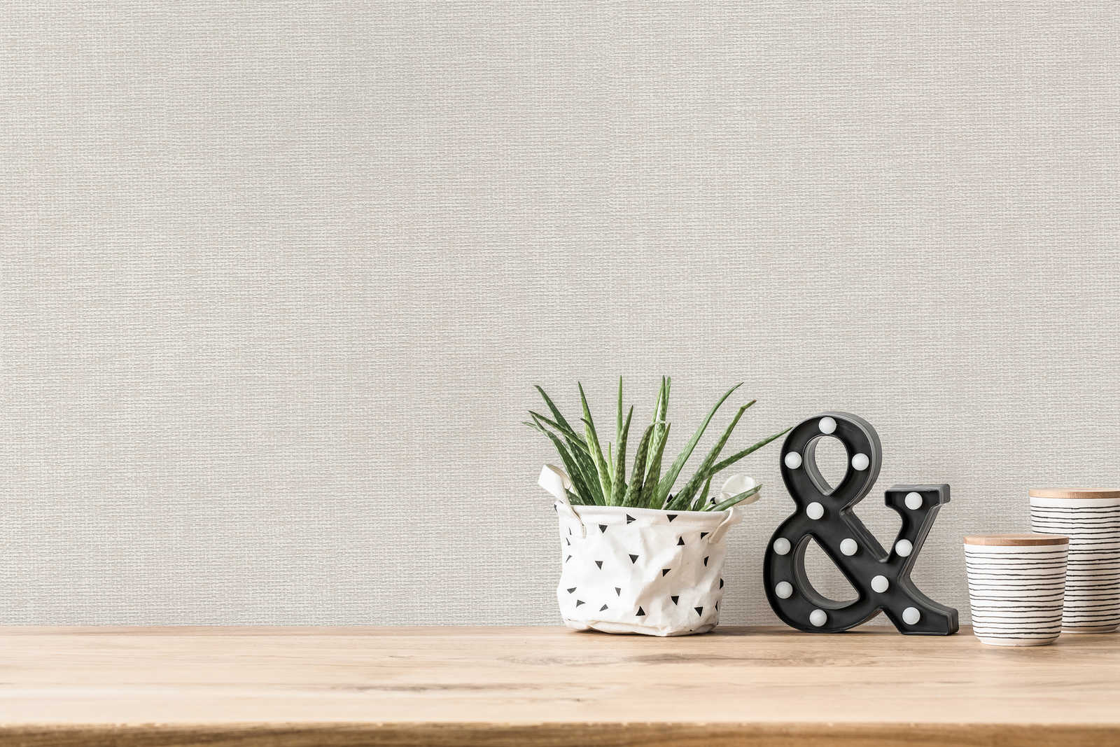             Papel pintado de diseño escandinavo con aspecto de lino - gris
        
