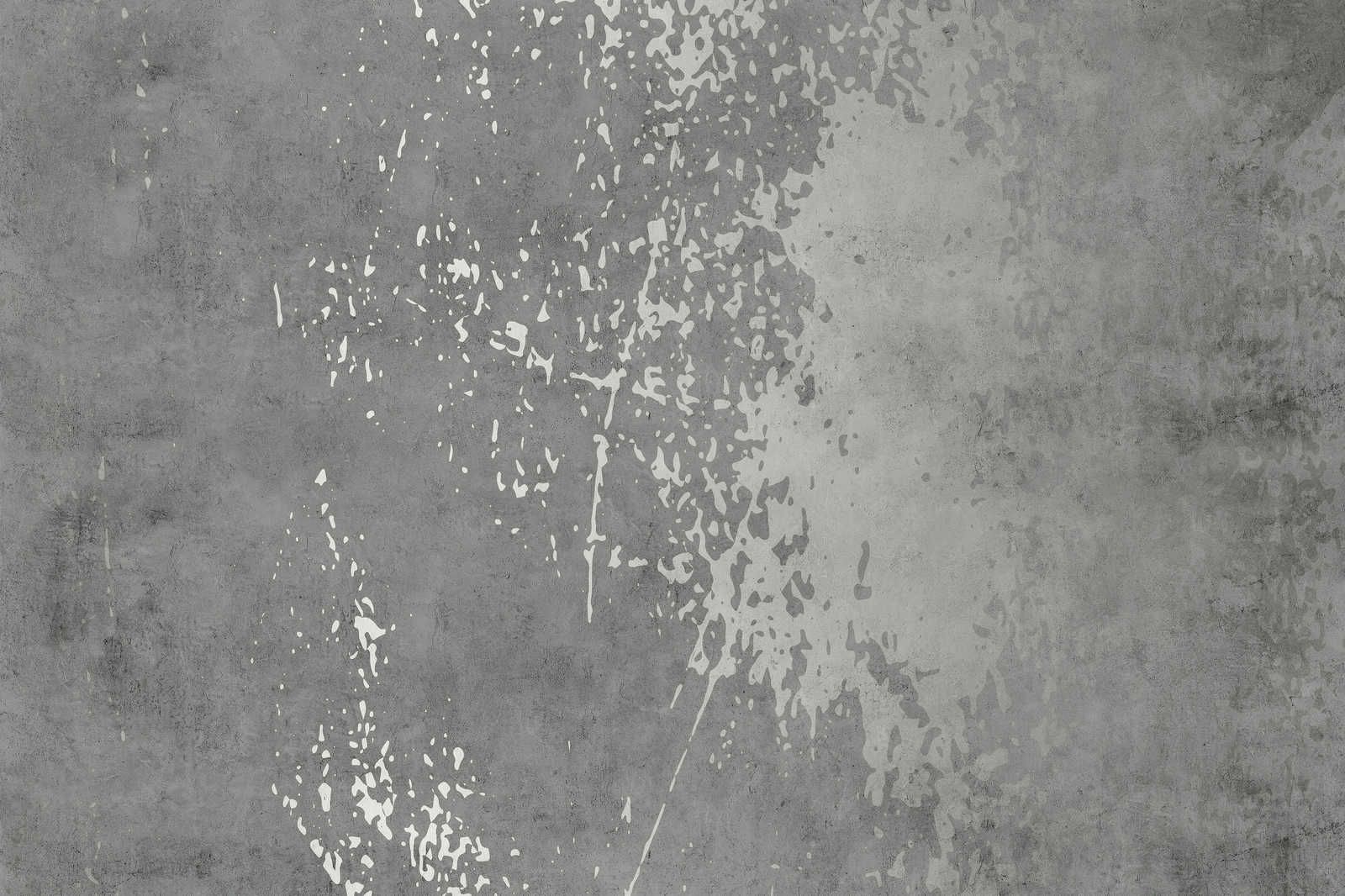             Vintage Wall 3 - Grey Canvas Painting Plaster Optics Used Look Design - 0.90 m x 0.60 m
        