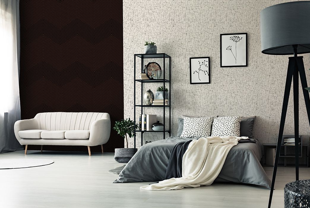Modern living room black and white wallpaper by Daniel Hechter