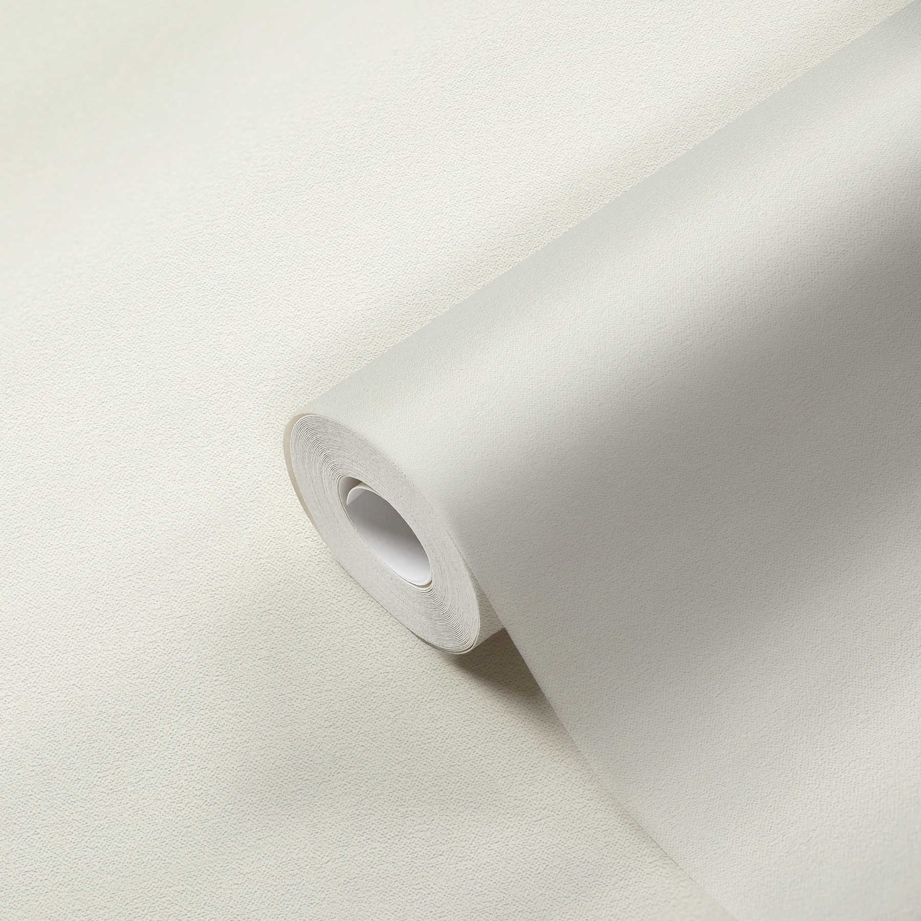             Papel pintado no tejido neutro blanco crema con estructura de espuma
        