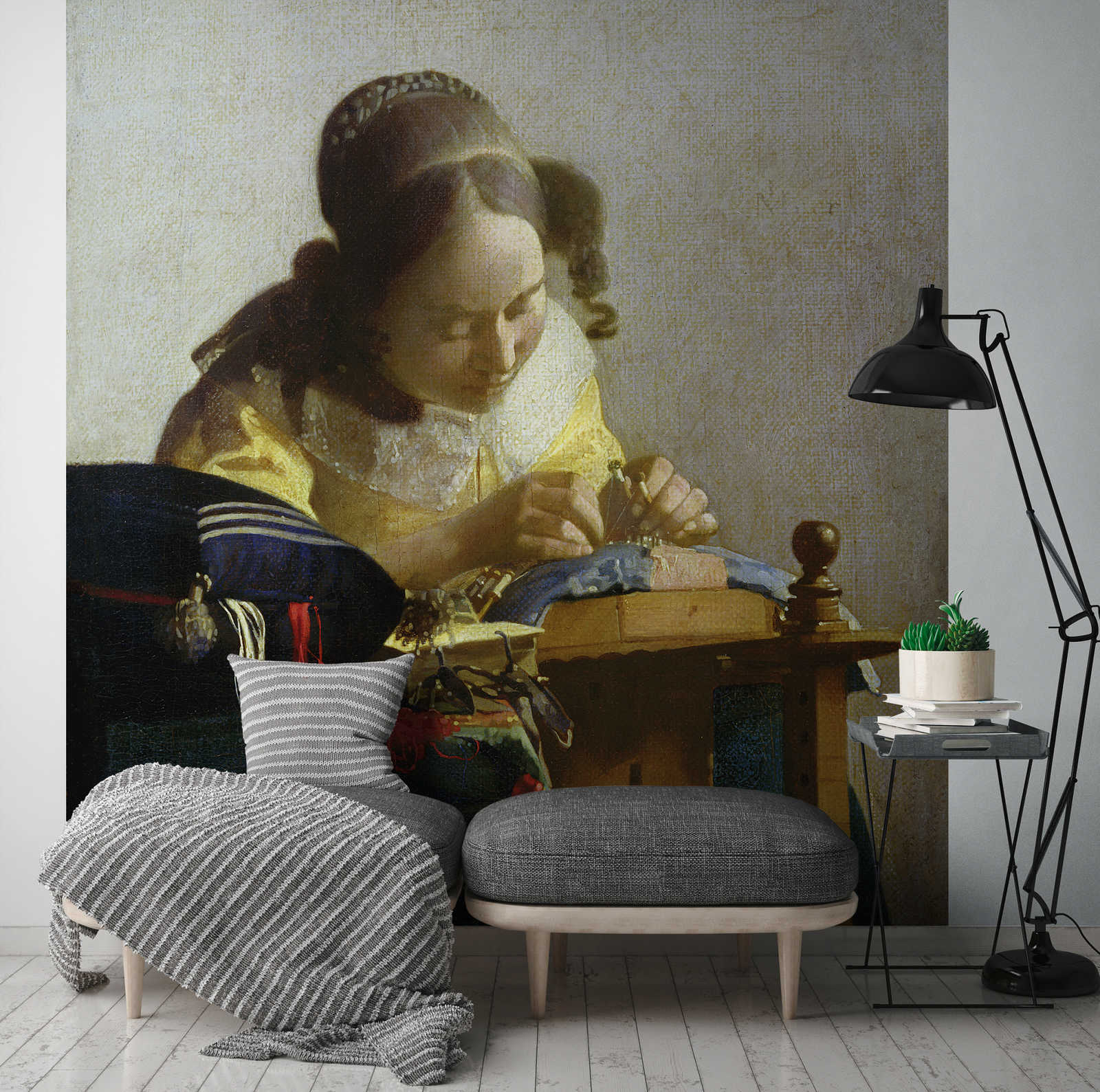             Papier peint panoramique "Les dentellières" de Jan Vermeer
        
