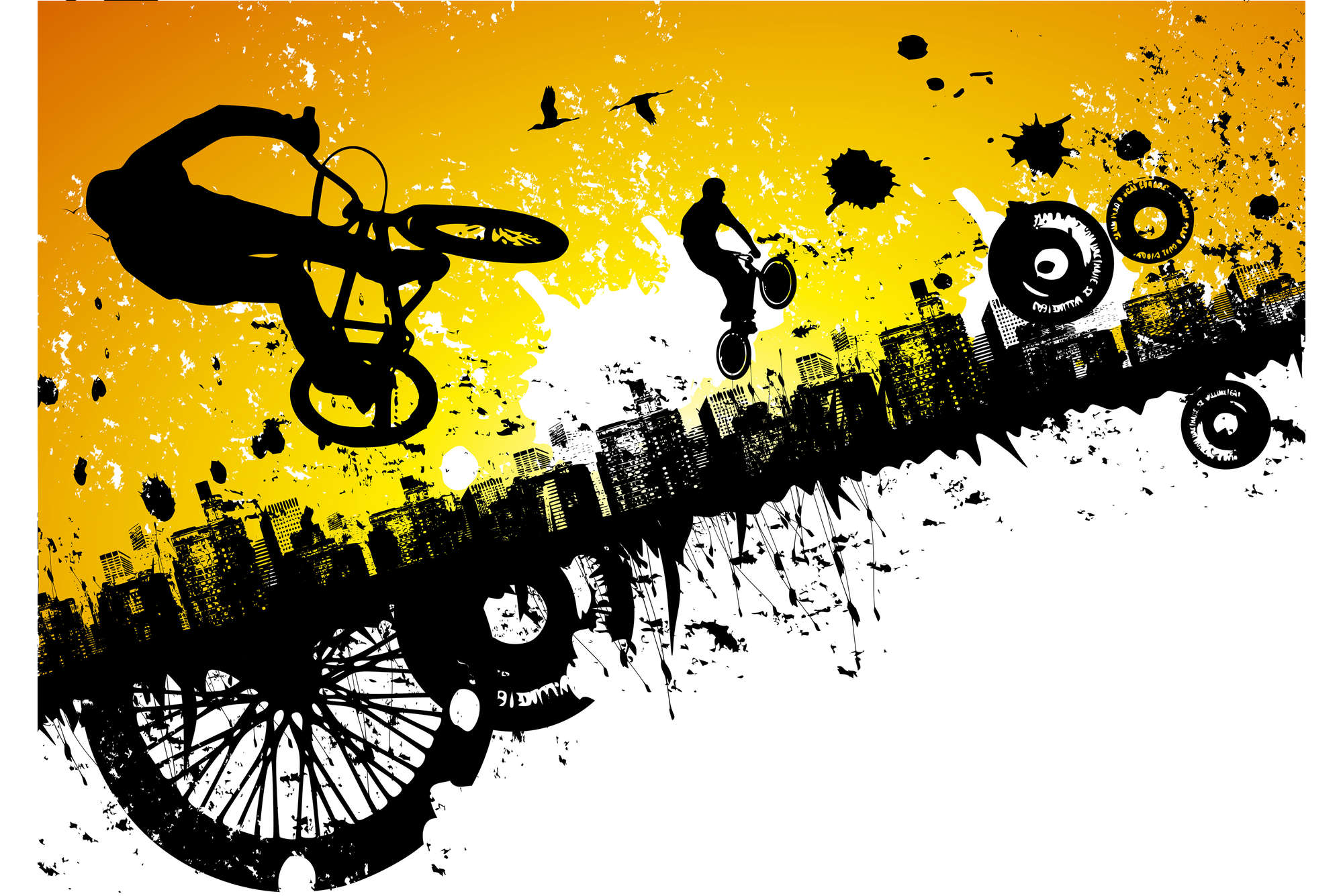             Papel pintado de Ciclista con BMX - tejido no tejido liso nacarado
        