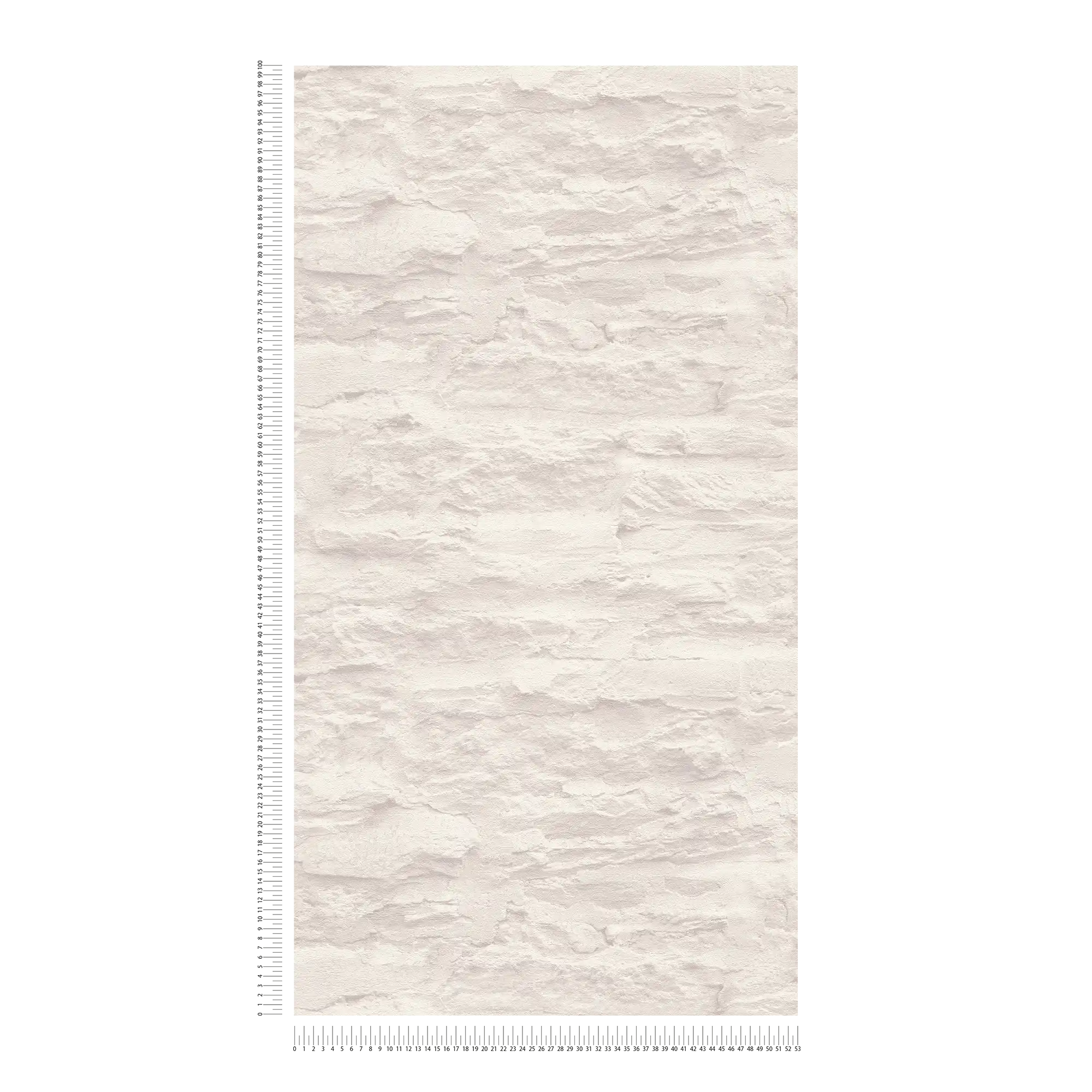            Carta da parati leggera in tessuto non tessuto in ottica murale con pietre naturali e intonaco - crema, bianco
        