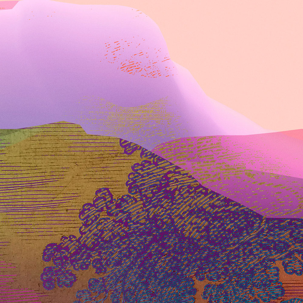             Magic Mountain 1 - Muurschildering abstract met bergen & landschapspatroon
        