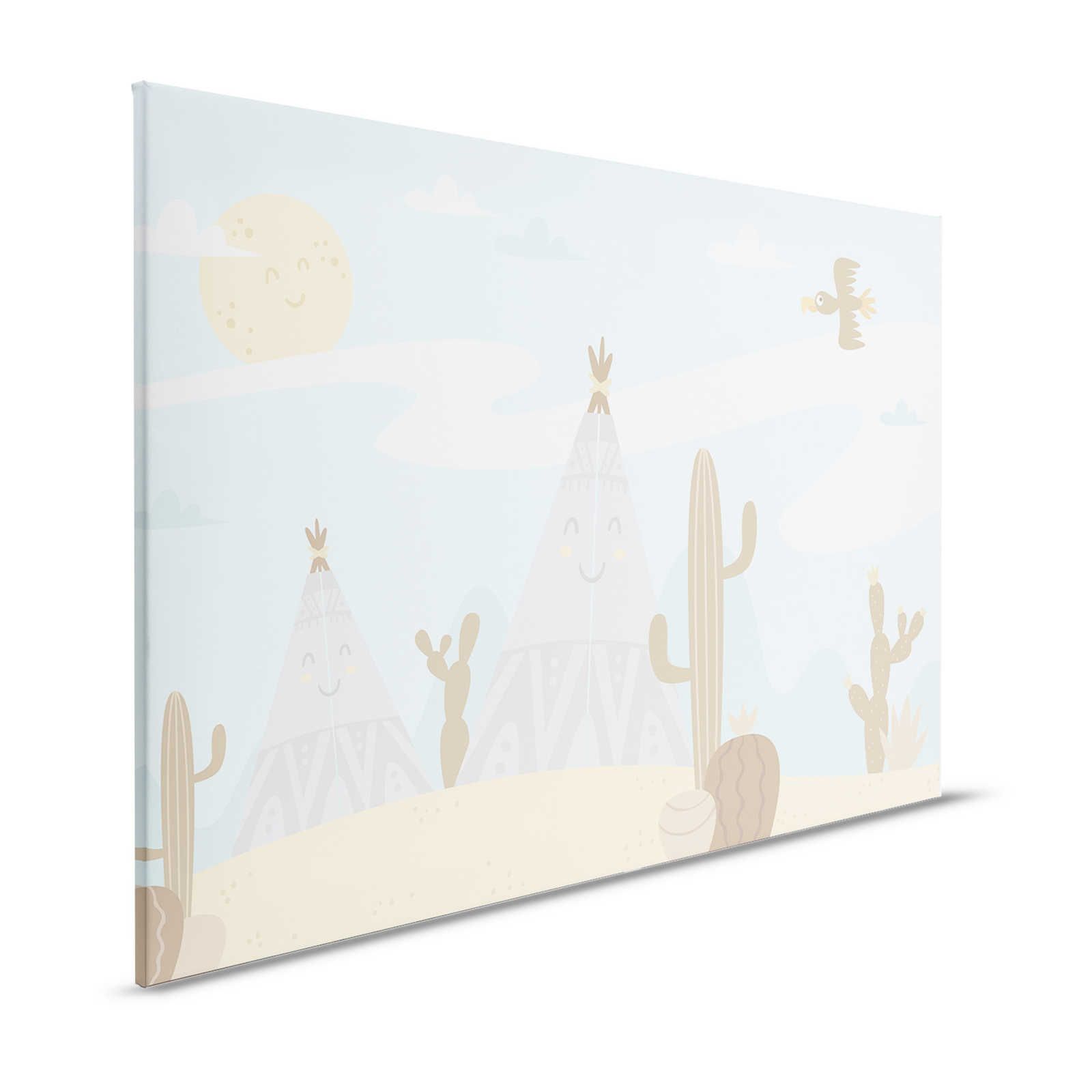 Toile Paysage désertique avec tipis - 120 cm x 80 cm
