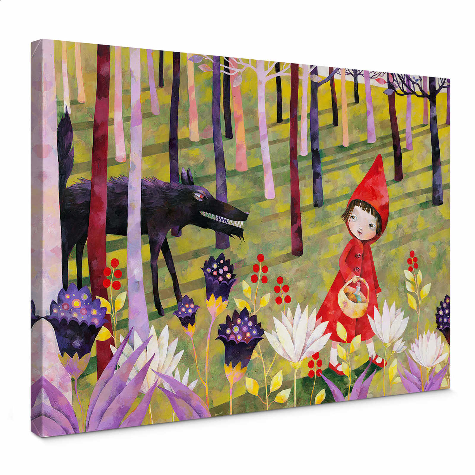 Canvas print little red riding hood wolf forest nature
