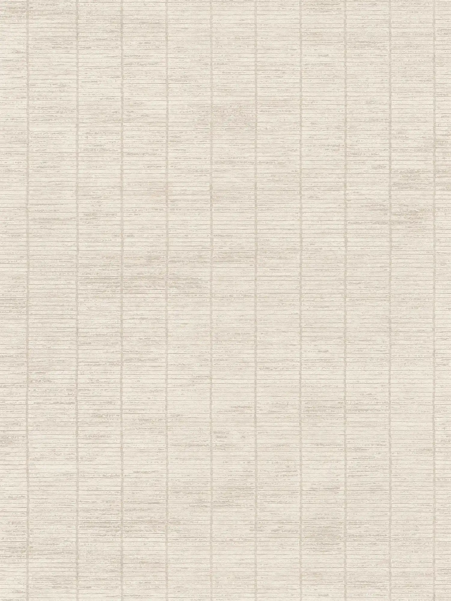 Japandi vliesbehang in bamboemuur-look - crème
