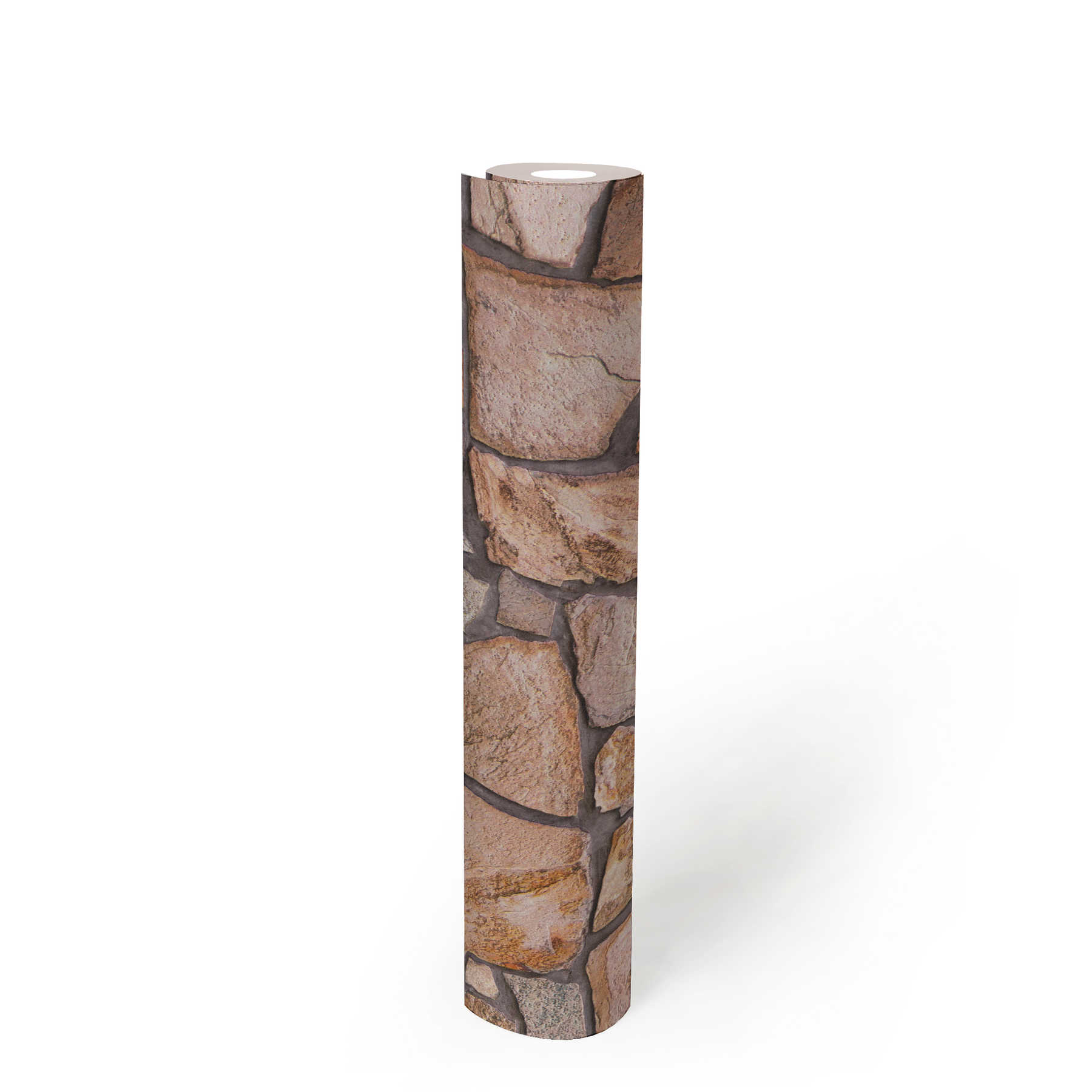             Papel pintado 3d piedra natural detallado y rústico - marrón, beige, gris
        