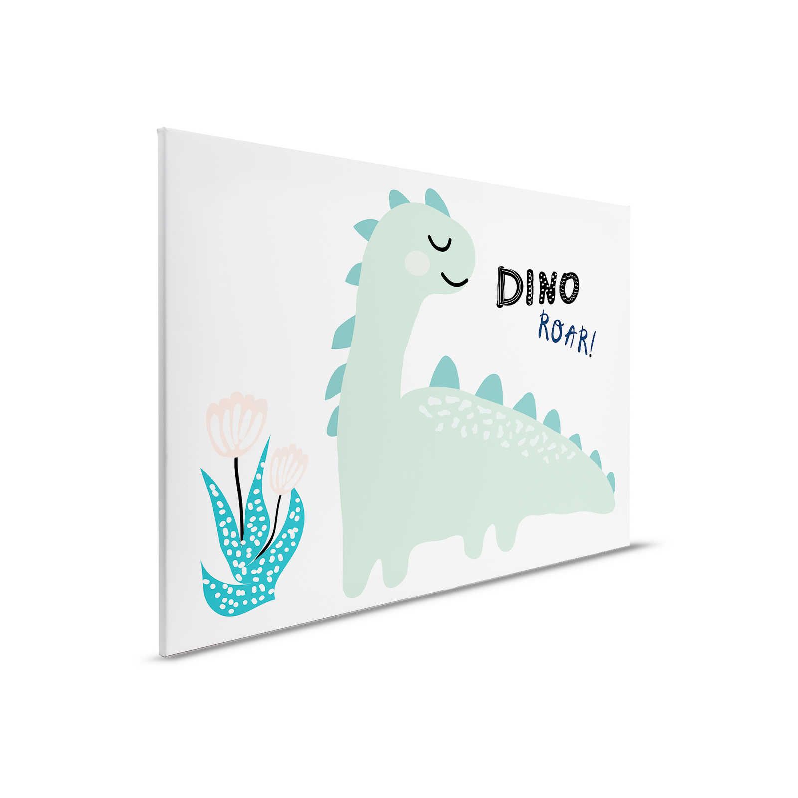 Toile avec dinosaure peint - 90 cm x 60 cm
