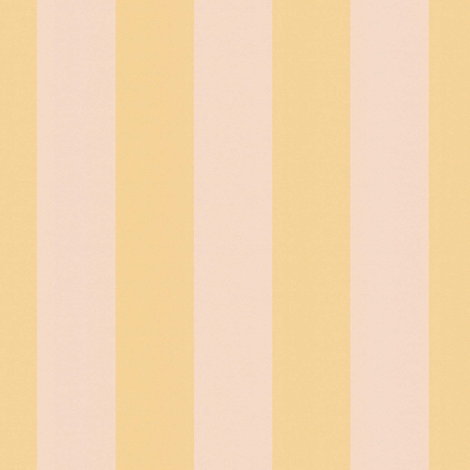             Non-woven wallpaper with block stripes in soft shades - orange, pink
        