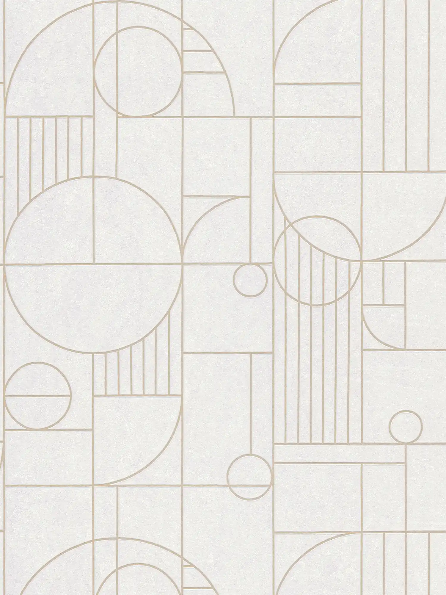 Tile look wallpaper art deco design marbled - metallic, white
