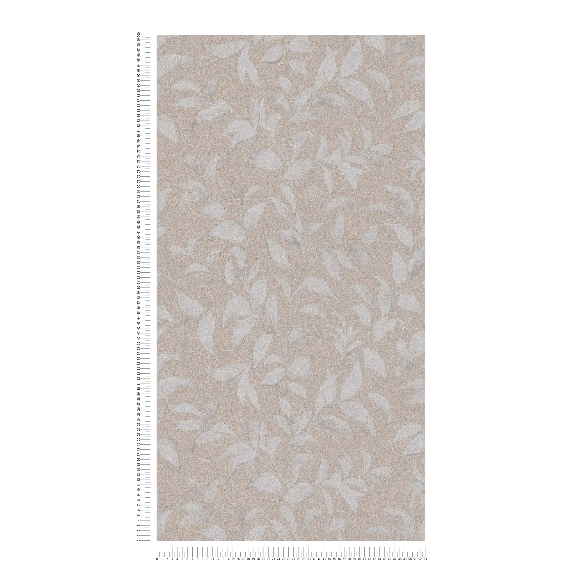             papier peint en papier floral à feuilles structurées chatoyantes - gris, argenté
        