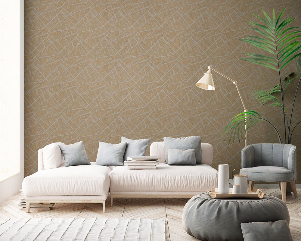 non-woven wallpaper in living room with pattern design AS370035