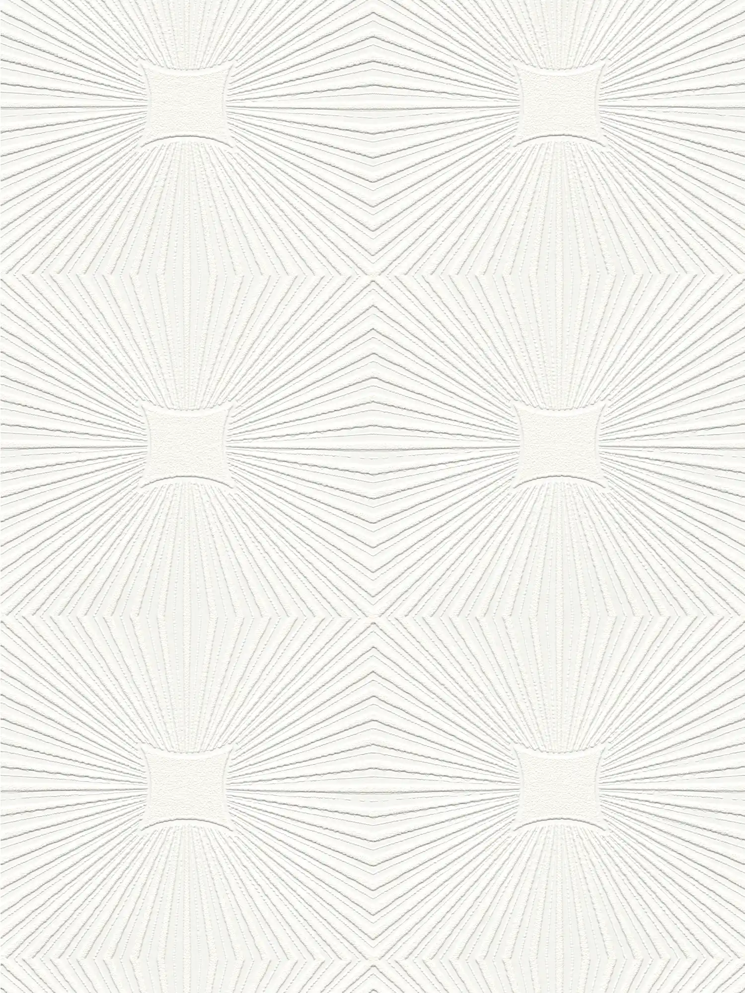 Papel pintado blanco con diseño de estructura 3D y patrón retro
