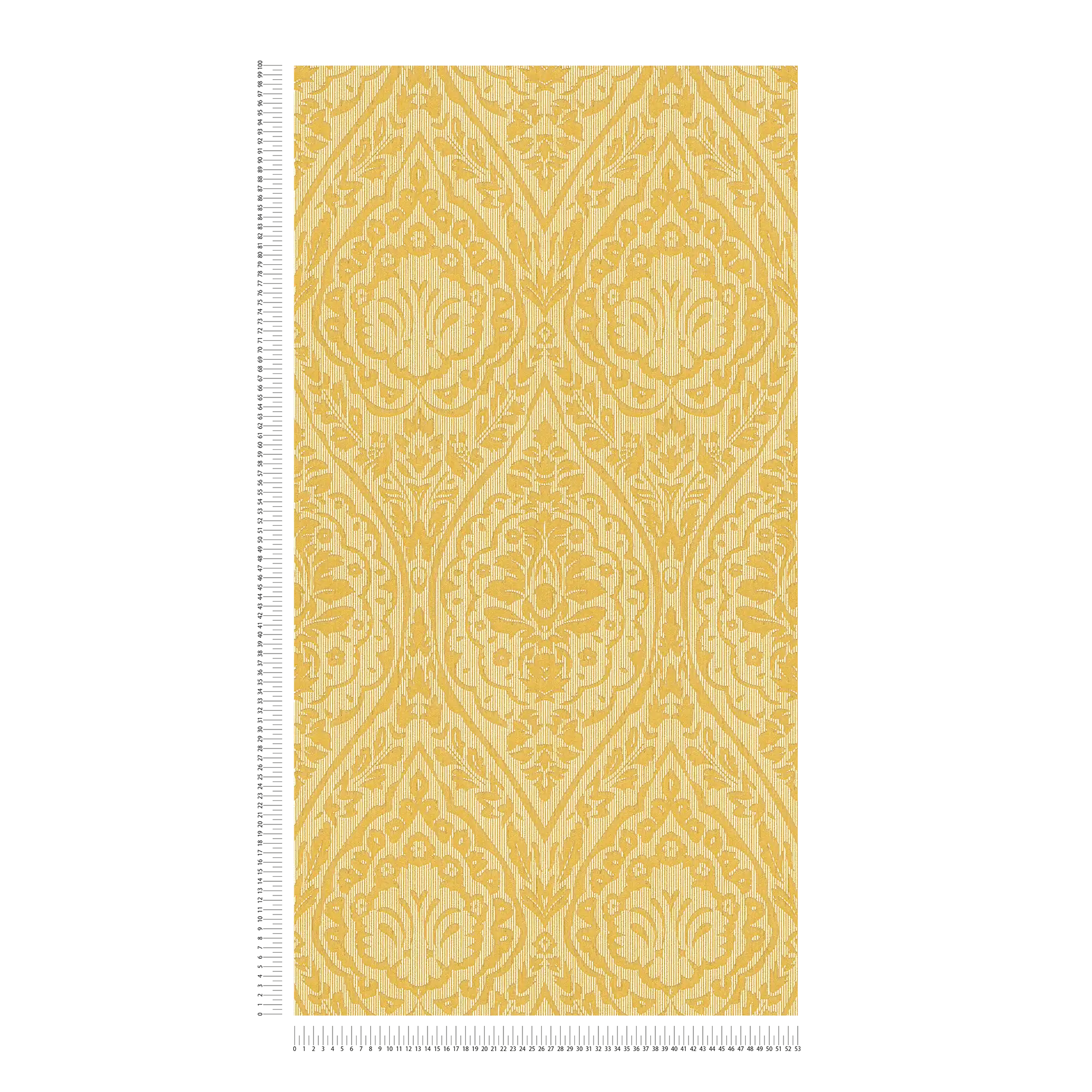             Carta da parati in tessuto non tessuto con struttura e motivi ornamentali - giallo
        