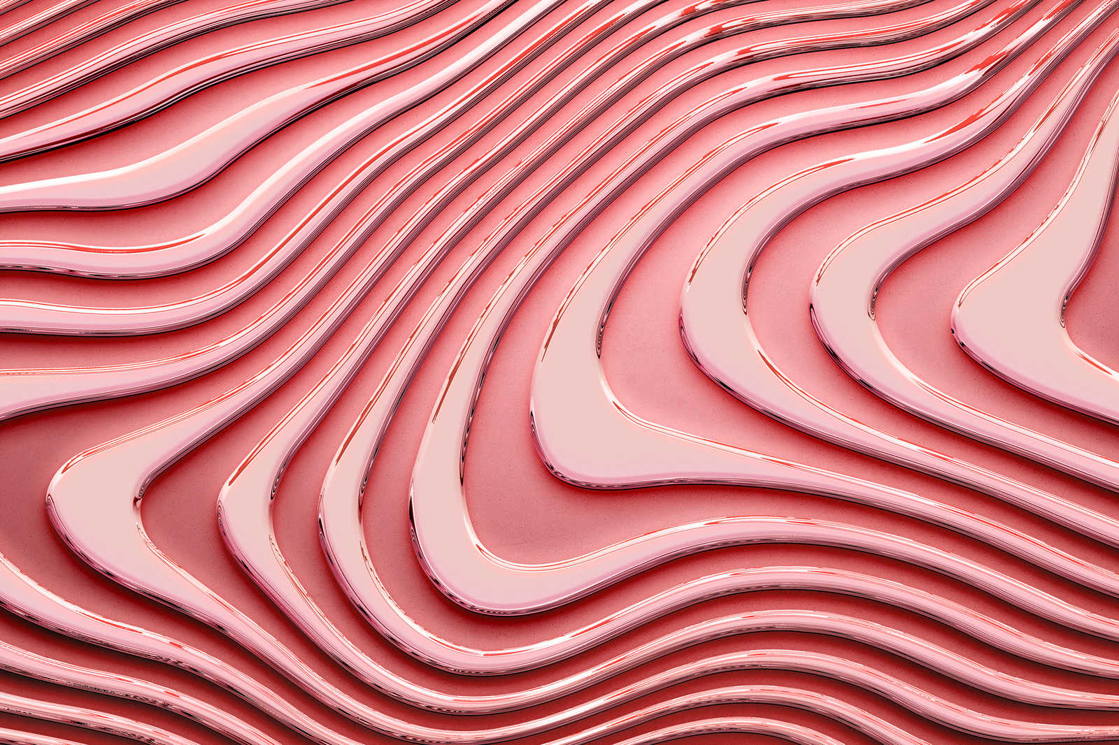             Quadro su tela con linee ondulate e ombre | rosa, rosa - 0,90 m x 0,60 m
        