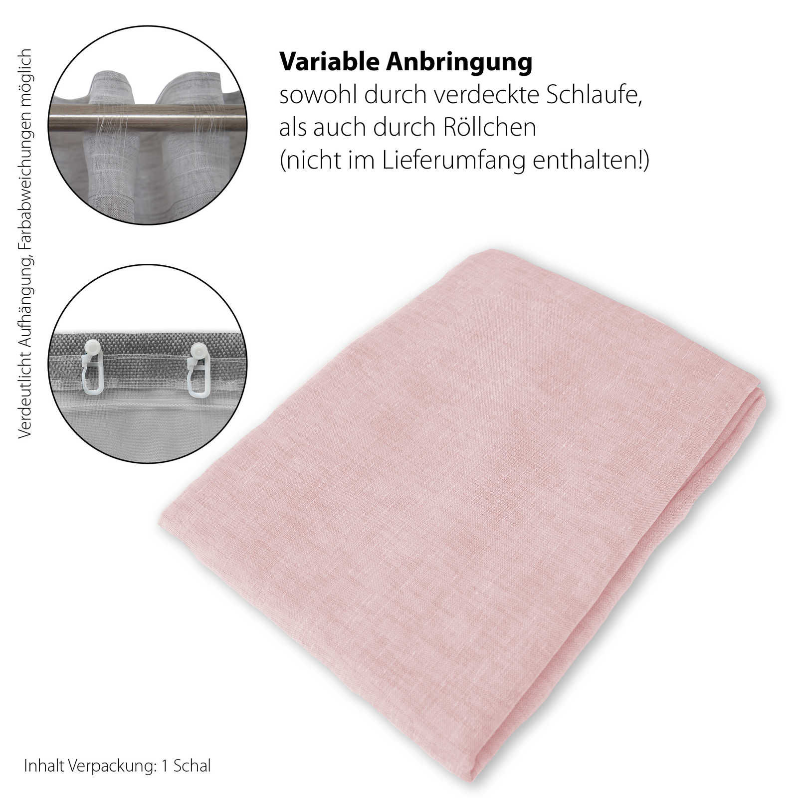             Foulard decorativo 140 cm x 245 cm in fibra artificiale rosa
        