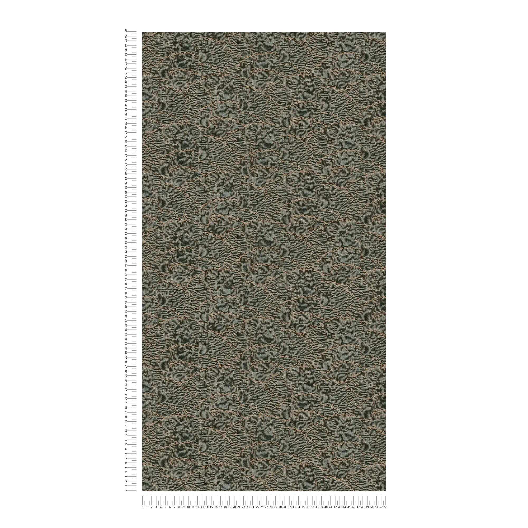             Non-woven wallpaper with abstract pattern - gold, green, metallic
        