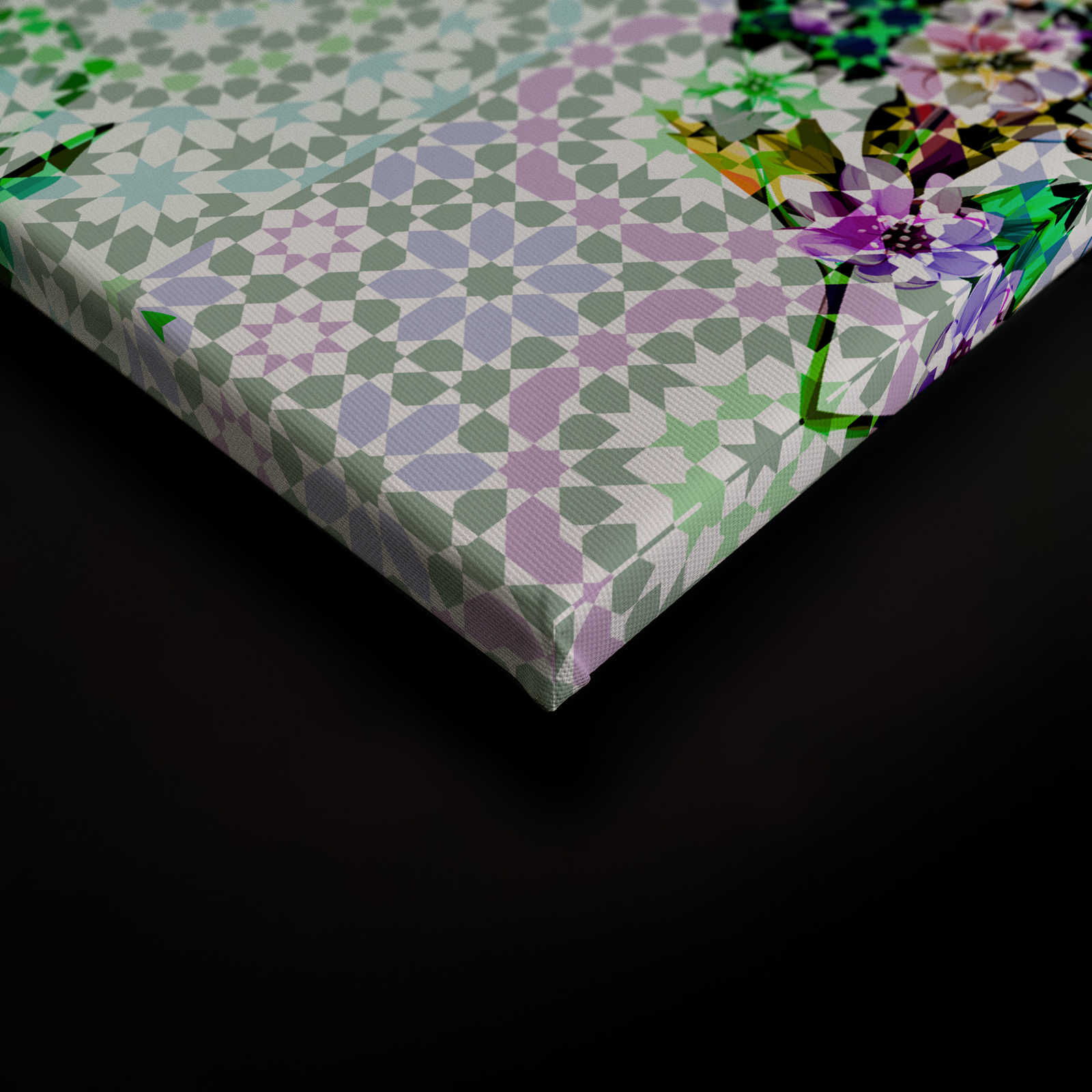             Toile fleurie avec design mosaïque moderne - 0,90 m x 0,60 m
        