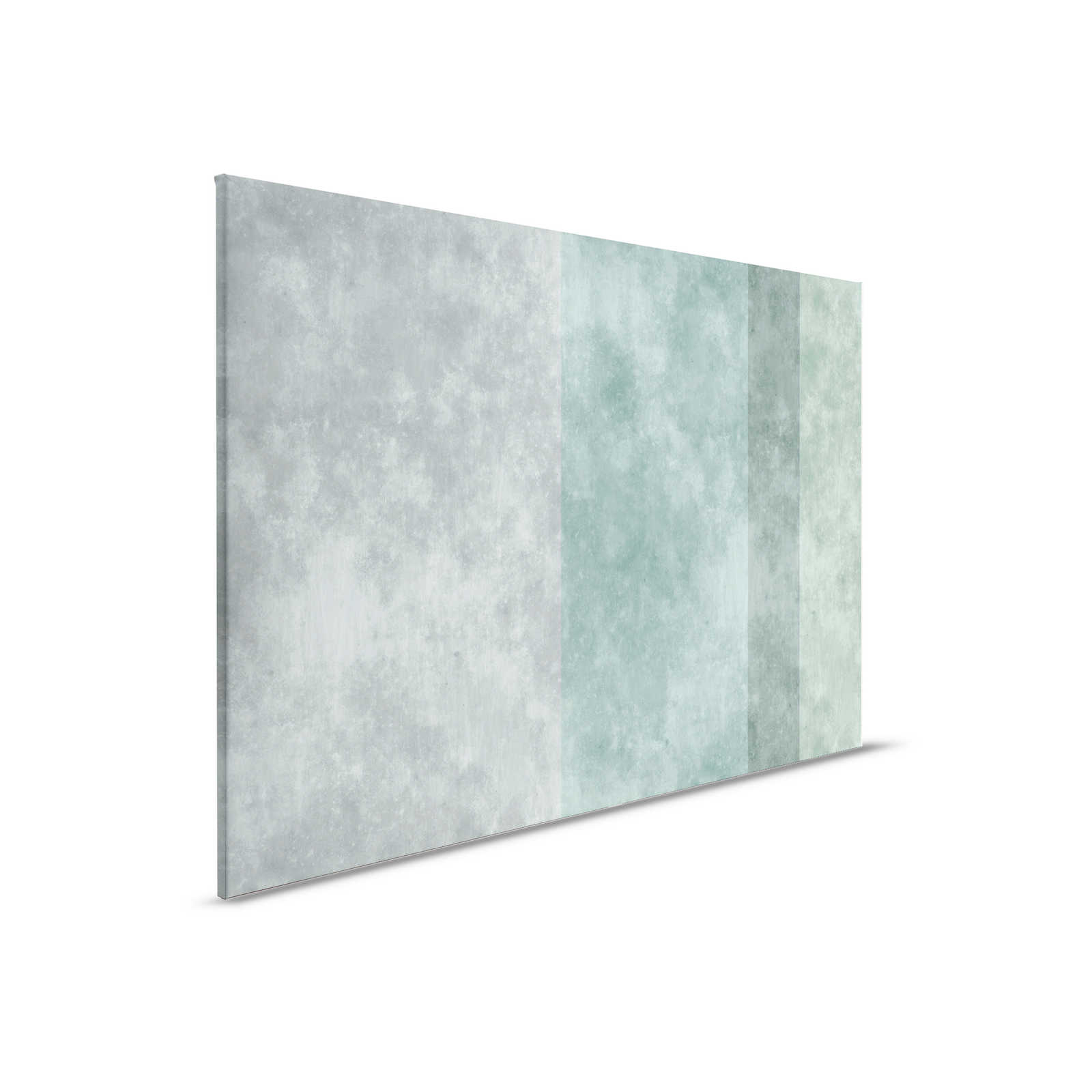 Concrete-look canvas picture with stripes | grey, blue - 0.90 m x 0.60 m
