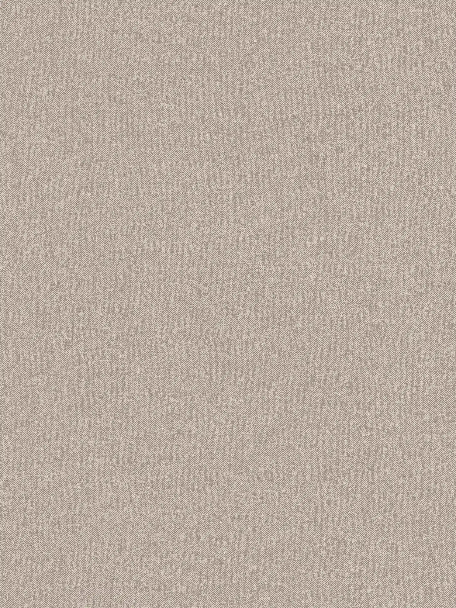 Plain textured wallpaper with linen look - brown
