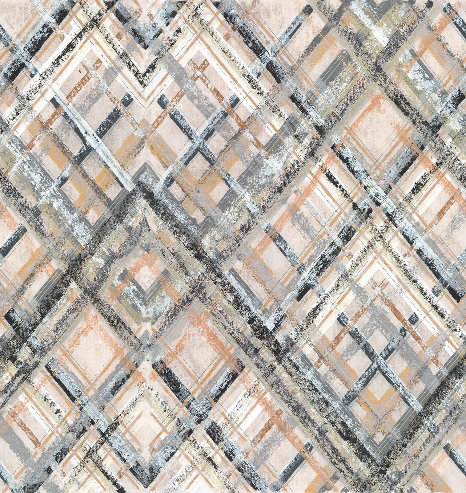             Papel pintado tejido-no tejido abstracto con motivo geométrico - gris, beige, azul-gris
        