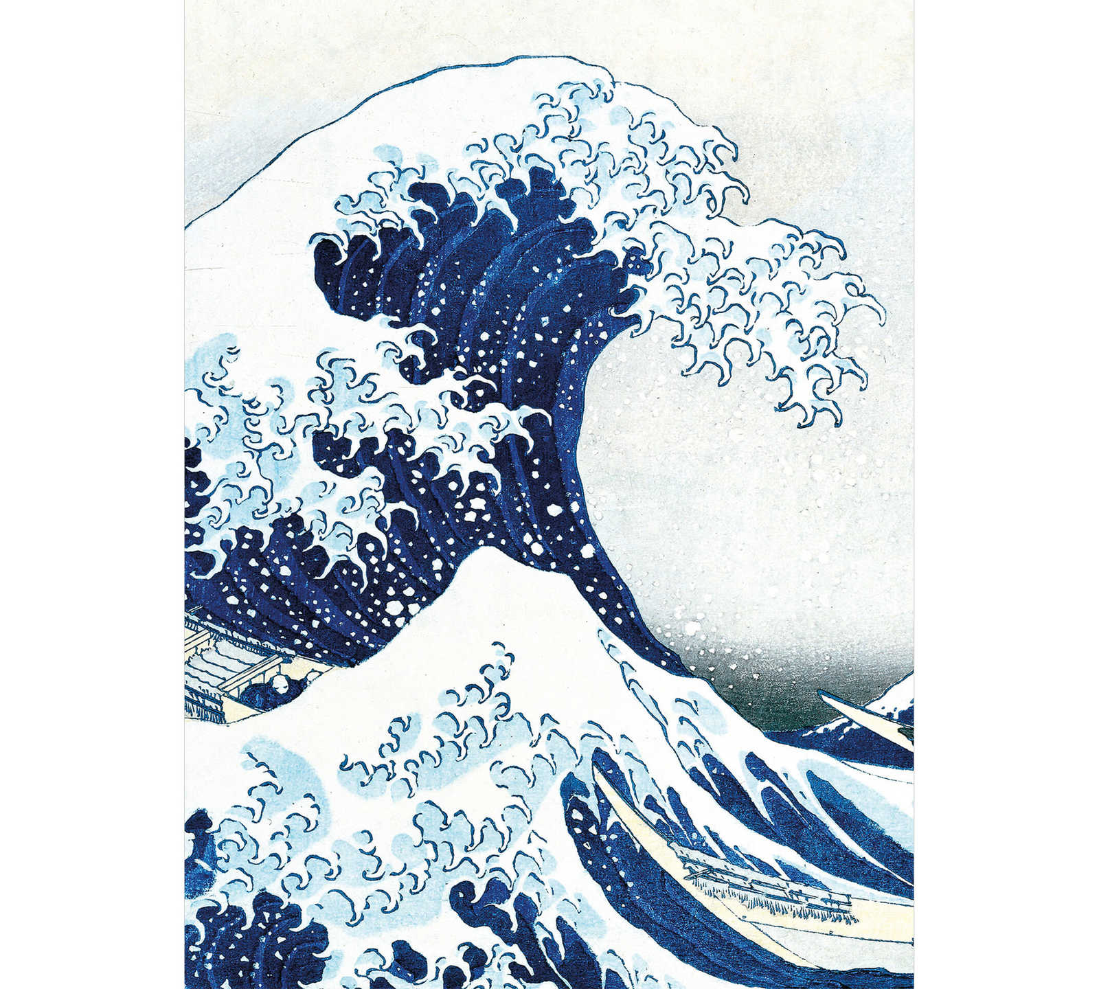         Photo wallpaper narrow wave drawn in blue - Blue, White
    