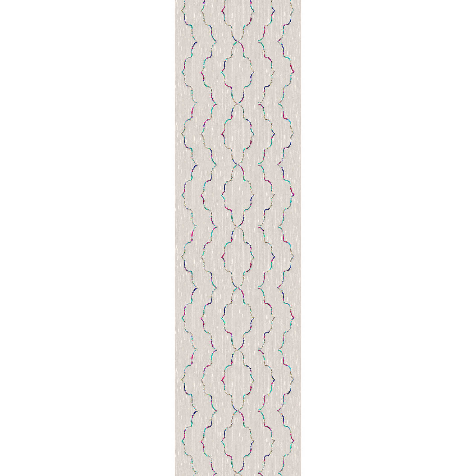         Graphic wallpaper with sequins & metallic effect - Colorful, Cream
    