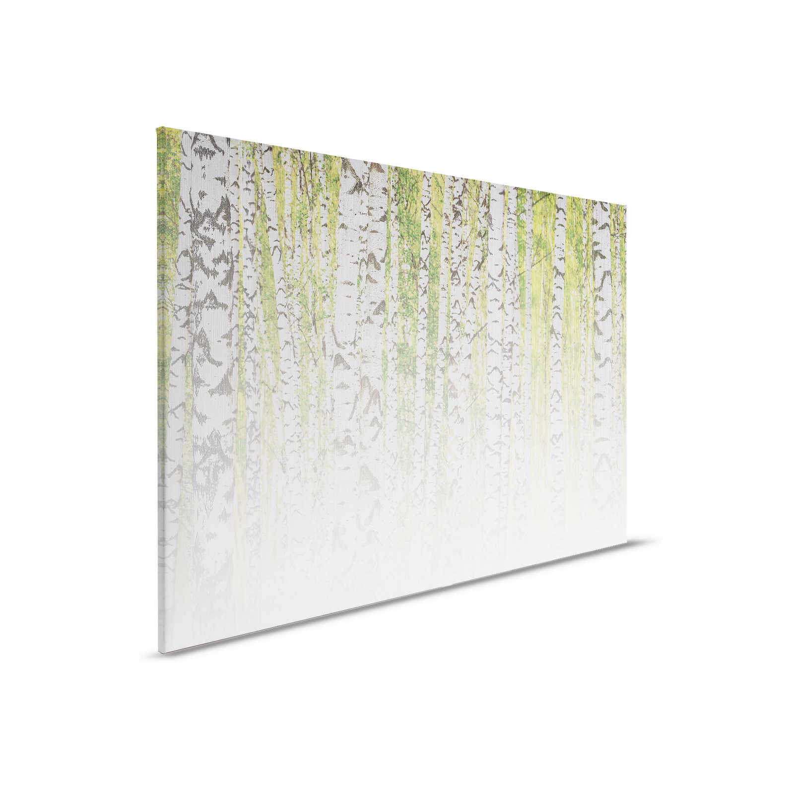         Canvas painting with birch forest in linen structure look - 0.90 m x 0.60 m
    