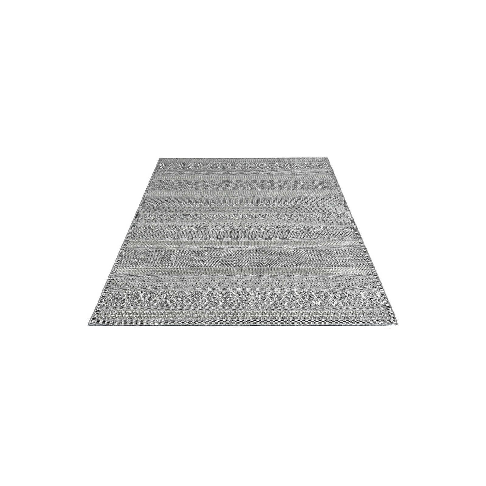 Tappeto da esterno a motivi semplici in grigio - 150 x 80 cm
