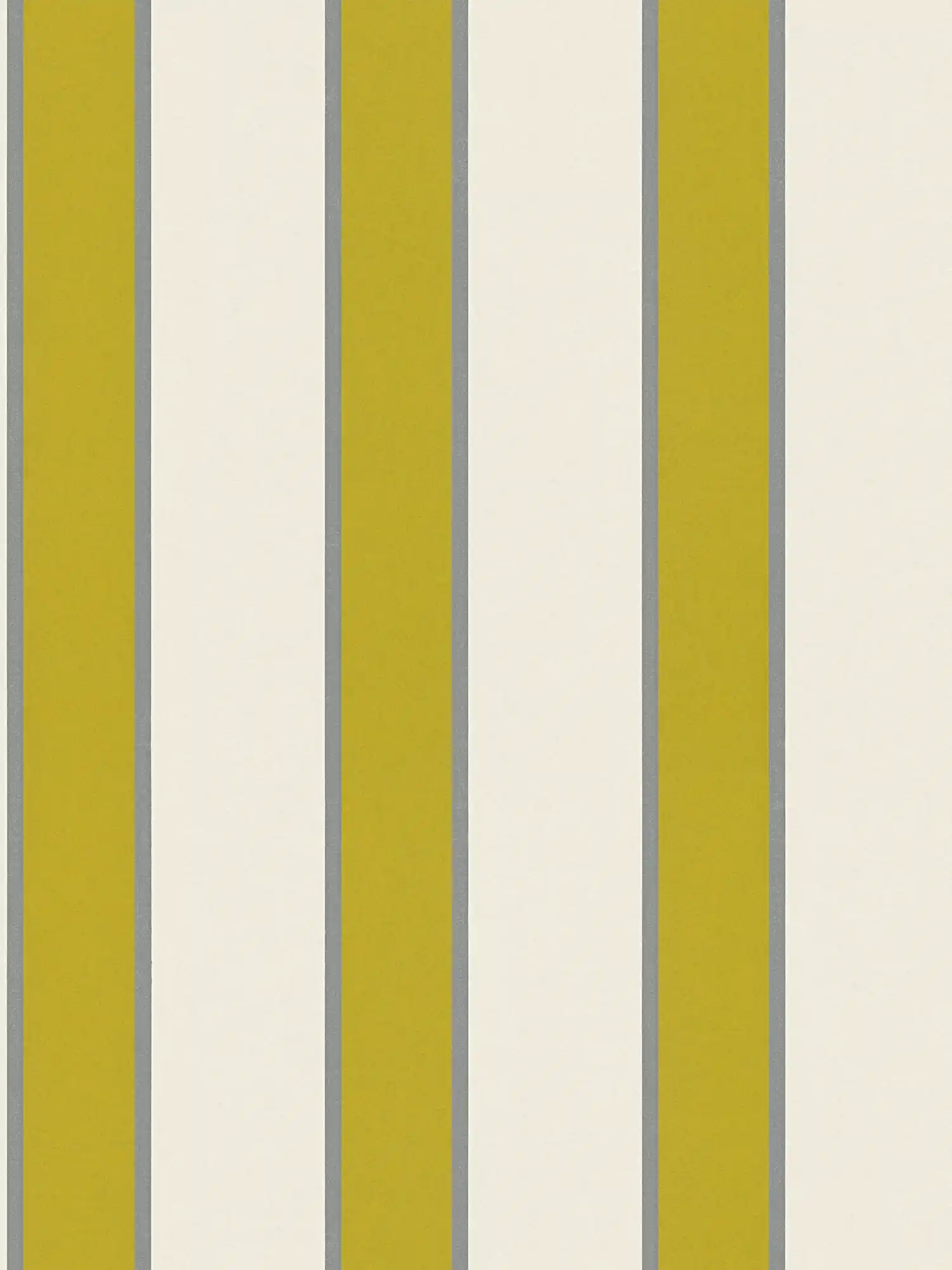 Striped wallpaper with metallic accents - beige, green
