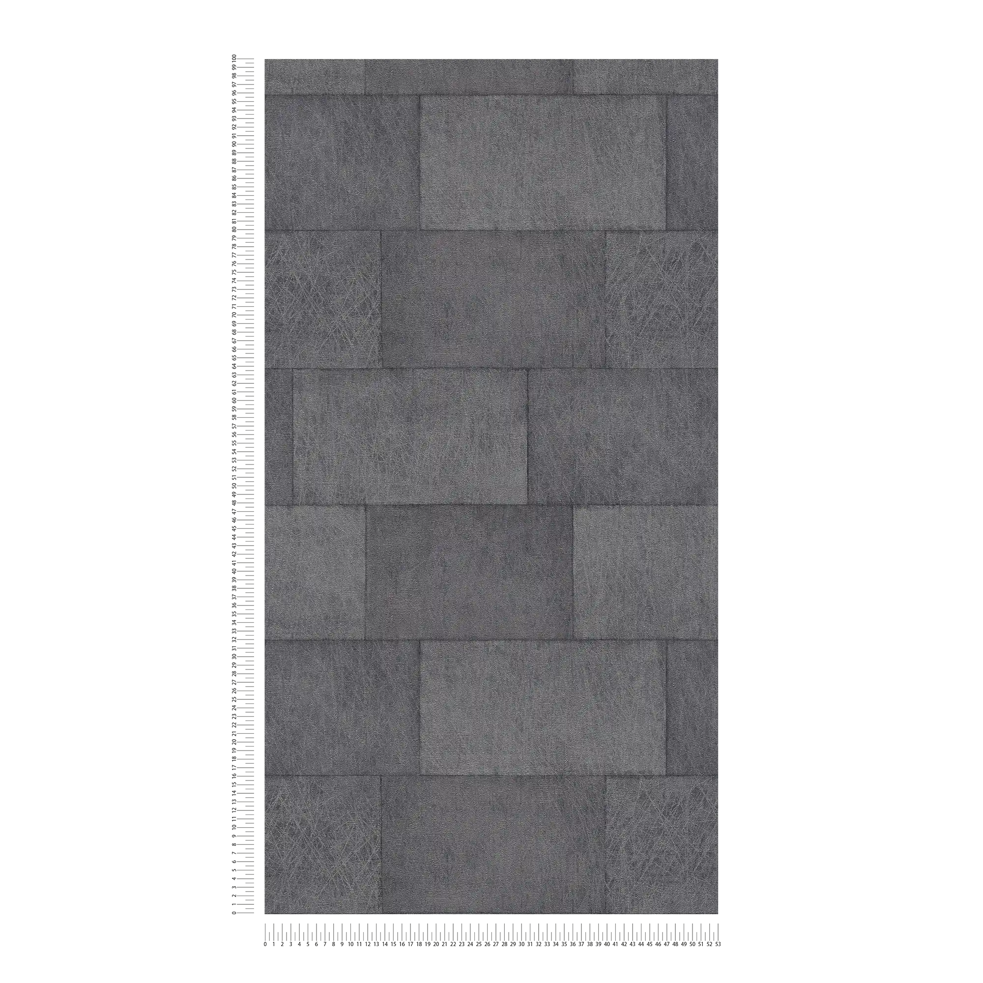             Masonry wallpaper with texture effect, glossy - grey, black
        