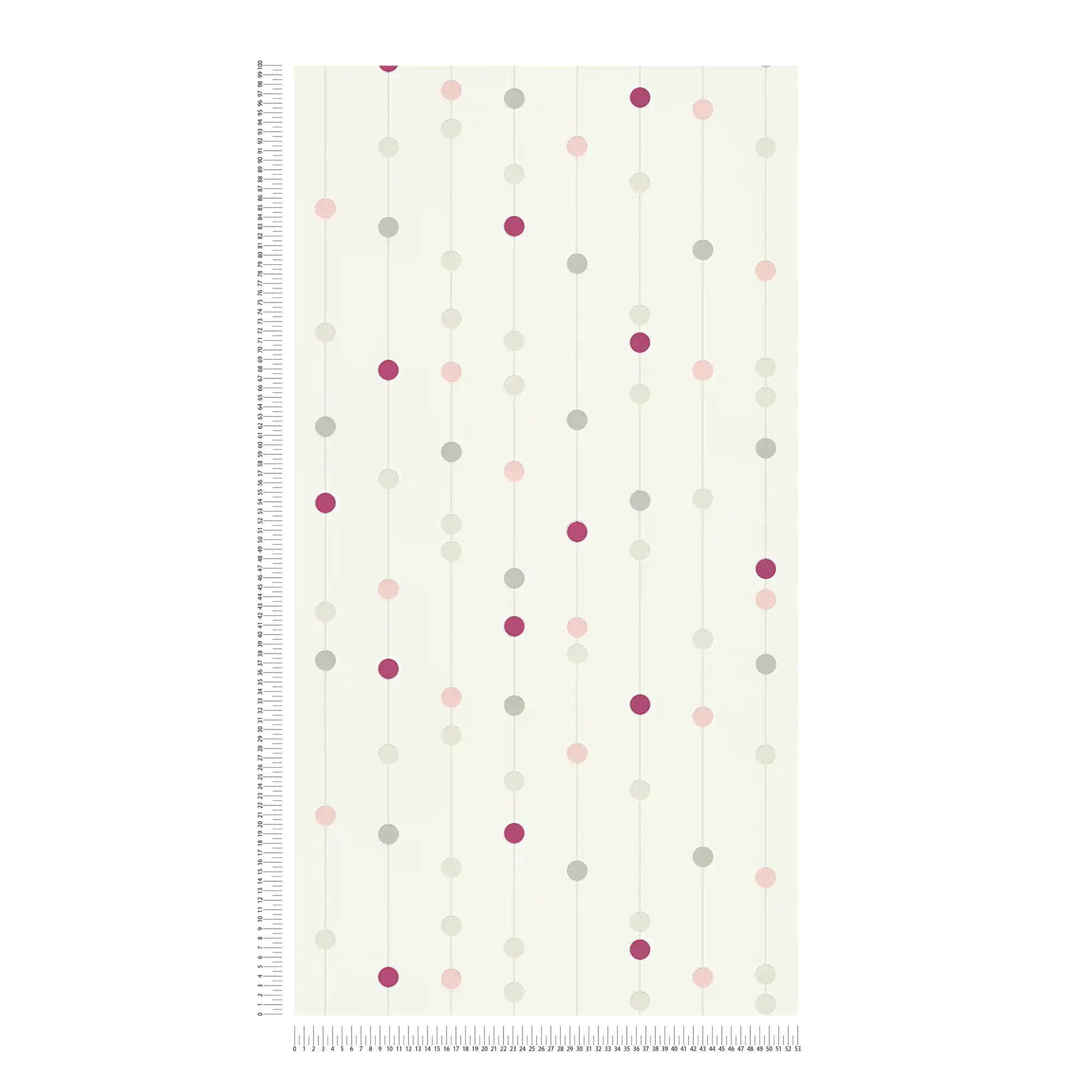            Carta da parati in tessuto non tessuto a pois viola con effetto metallizzato - rosso, beige, bianco
        