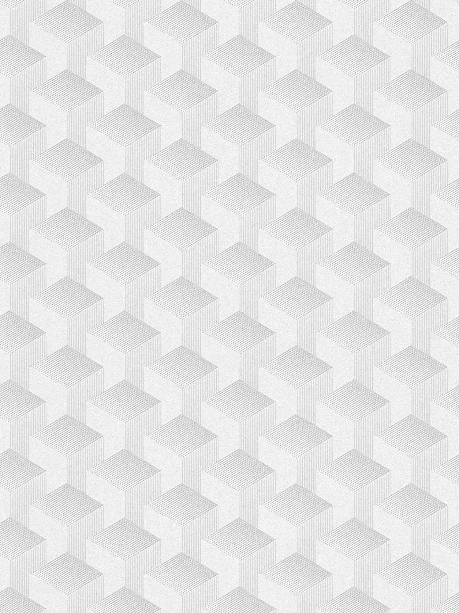 Geometric 3D wallpaper with graphic pattern matt - grey
