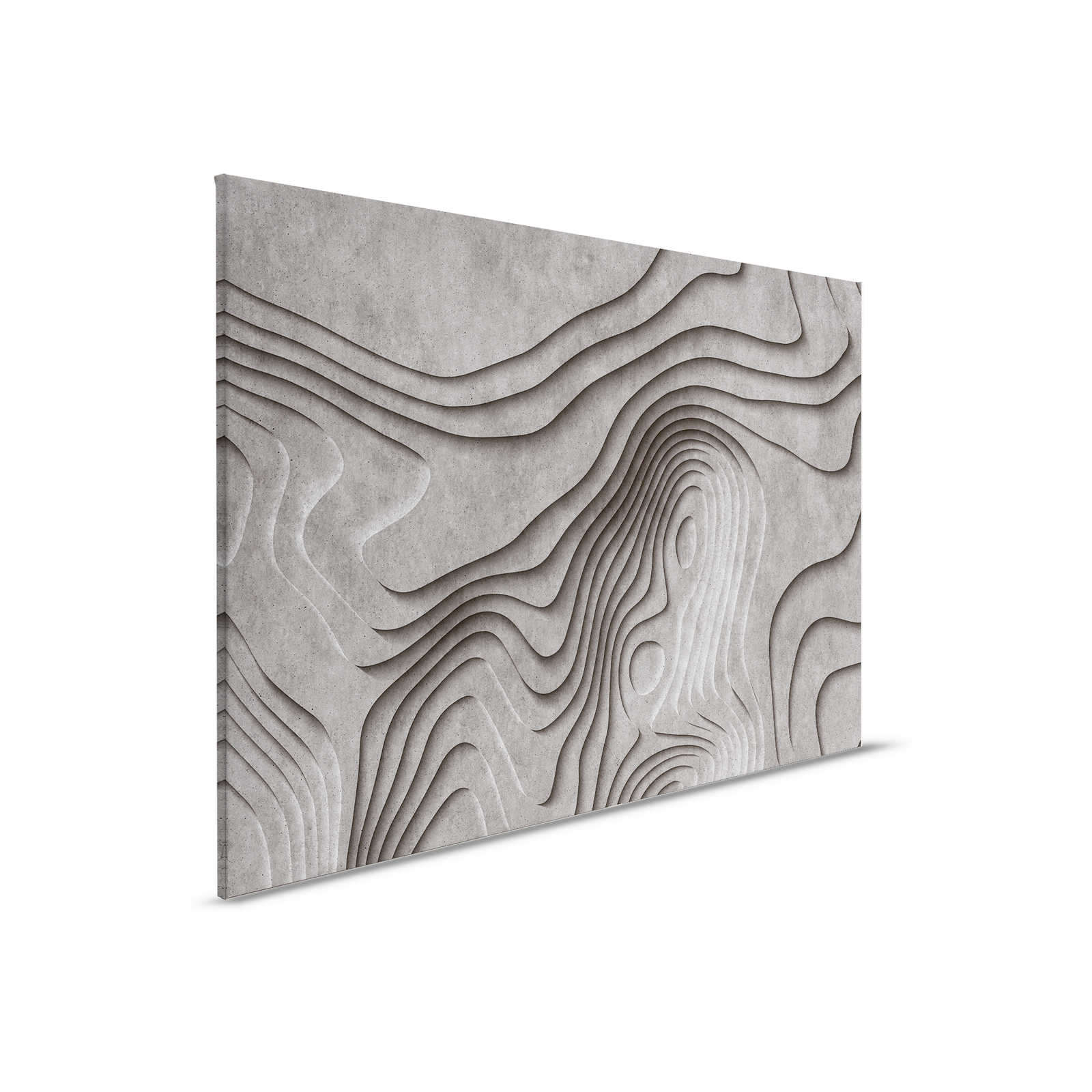 Canyon 1 - Cool 3D Concrete Canyon Canvas Painting - 0.90 m x 0.60 m
