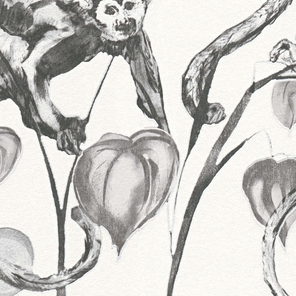             MICHALSKY vliesbehang zwart-wit apenpatroon
        