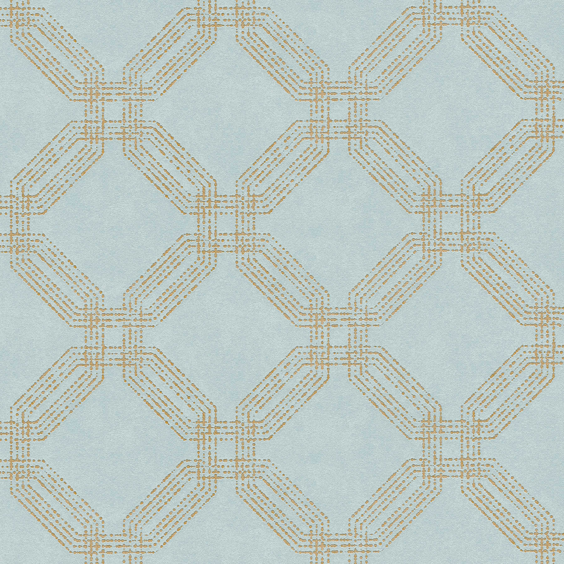 Geometric texture wallpaper with diamond look - blue, gold, green
