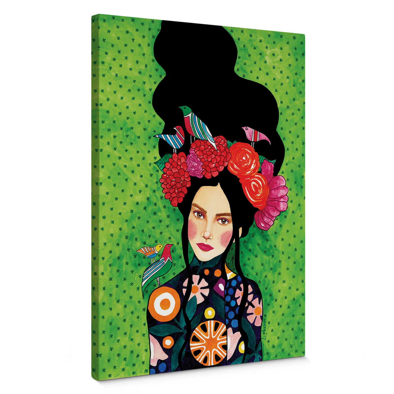         Canvas print women portrait by Hülya – coloured
    