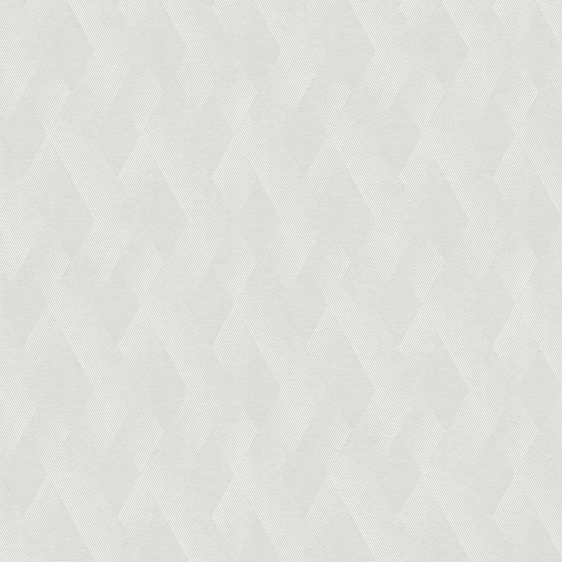 Tone on tone wallpaper with line pattern & texture embossing - white
