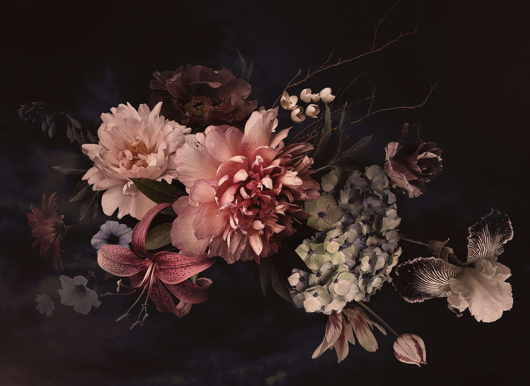             Bouquet in stile botanico - Rosa, Nero
        