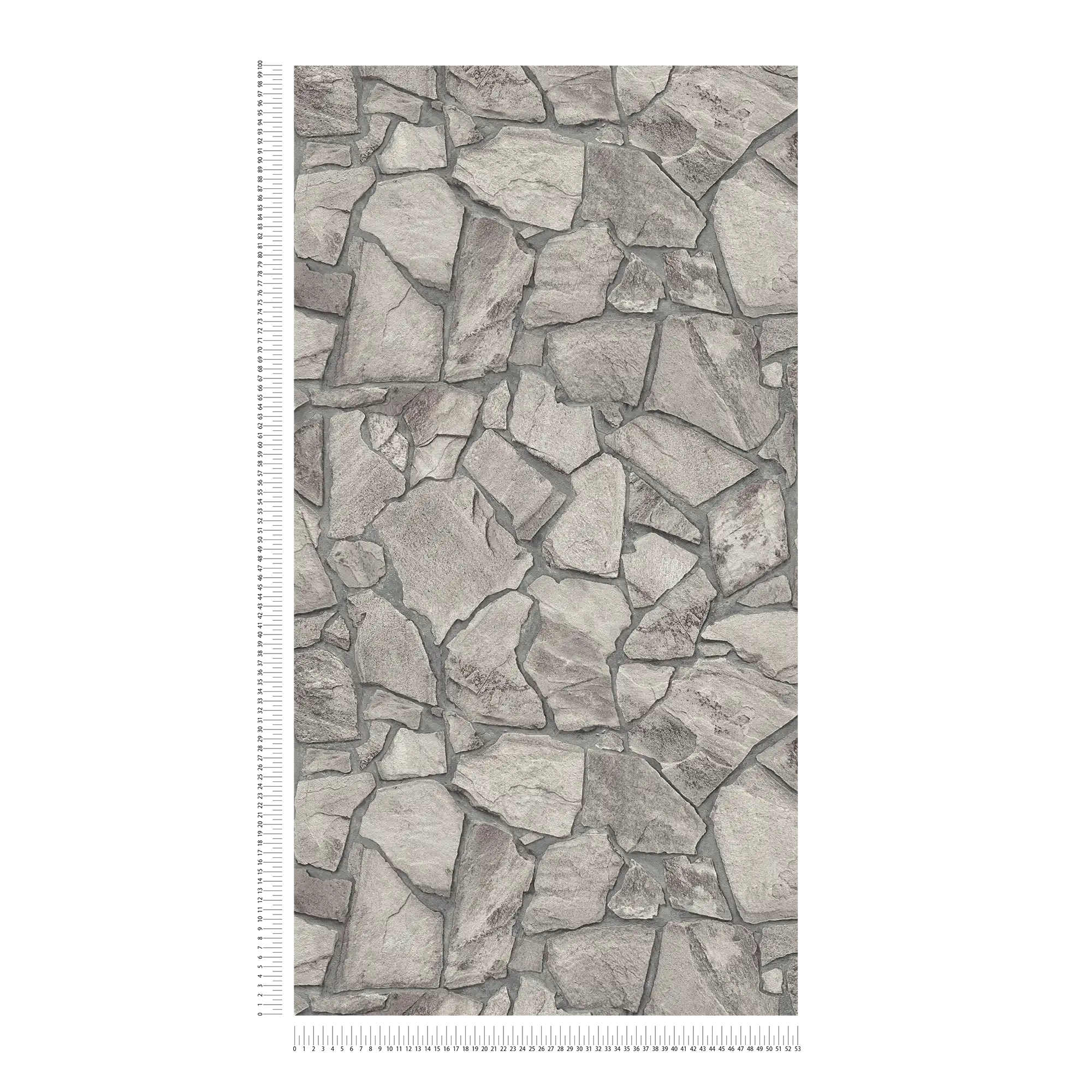             Natuursteen metselvliesbehang 3D-optiek - grijs, Grijs
        