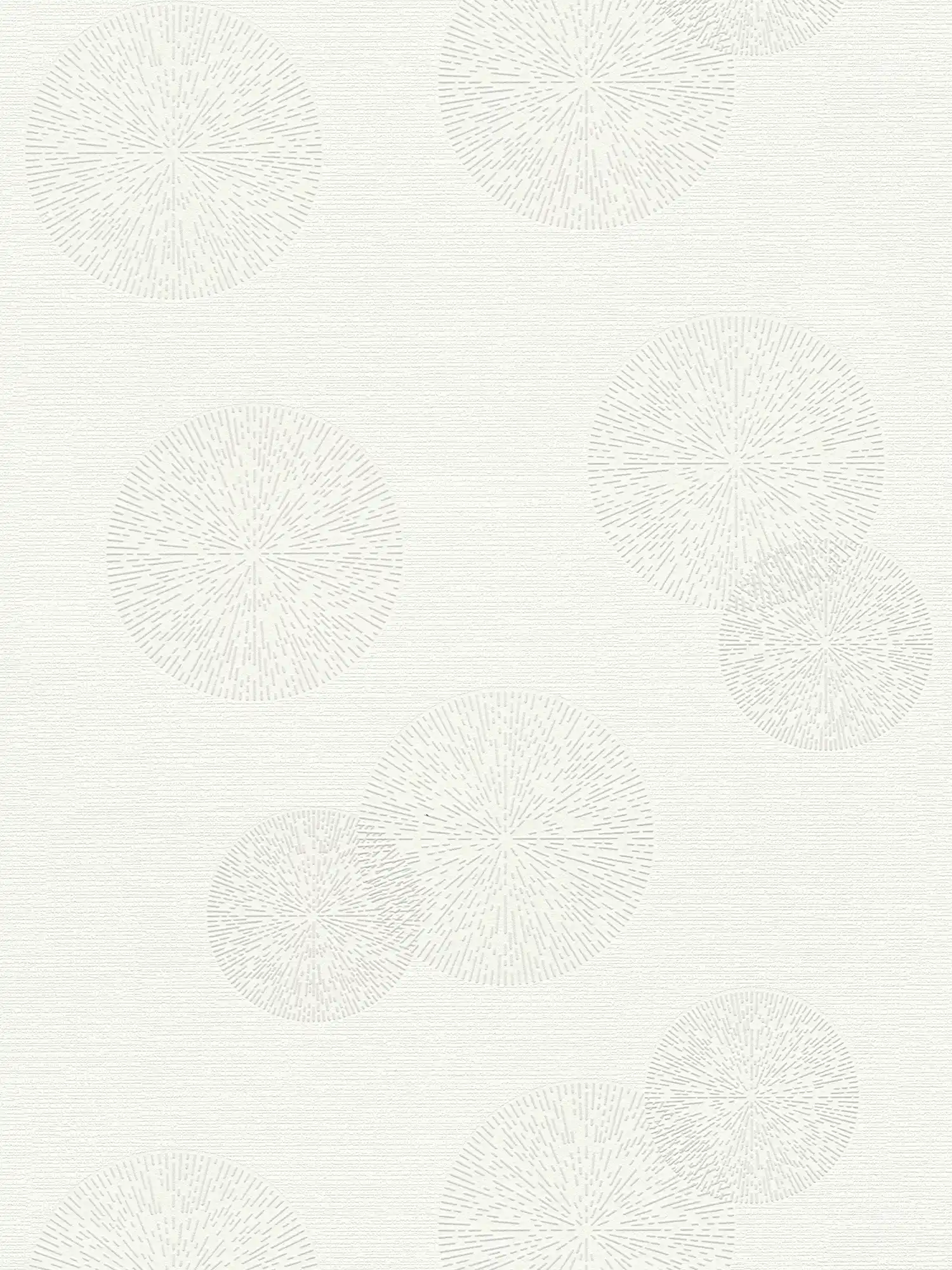 Textured wallpaper with modern circle pattern - white
