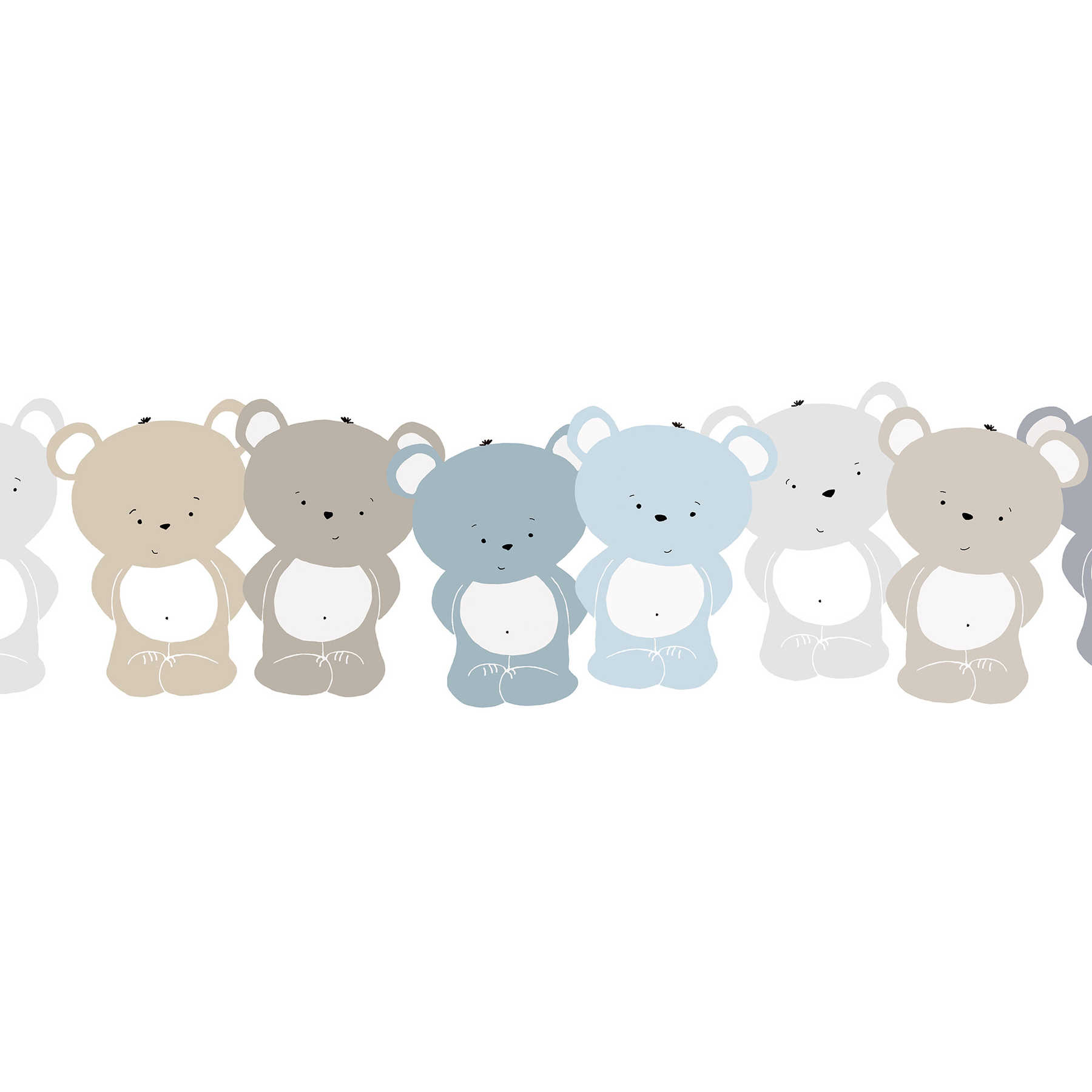         Nursery border "Cuddly bears" for little boys - Blue, Brown, Green
    