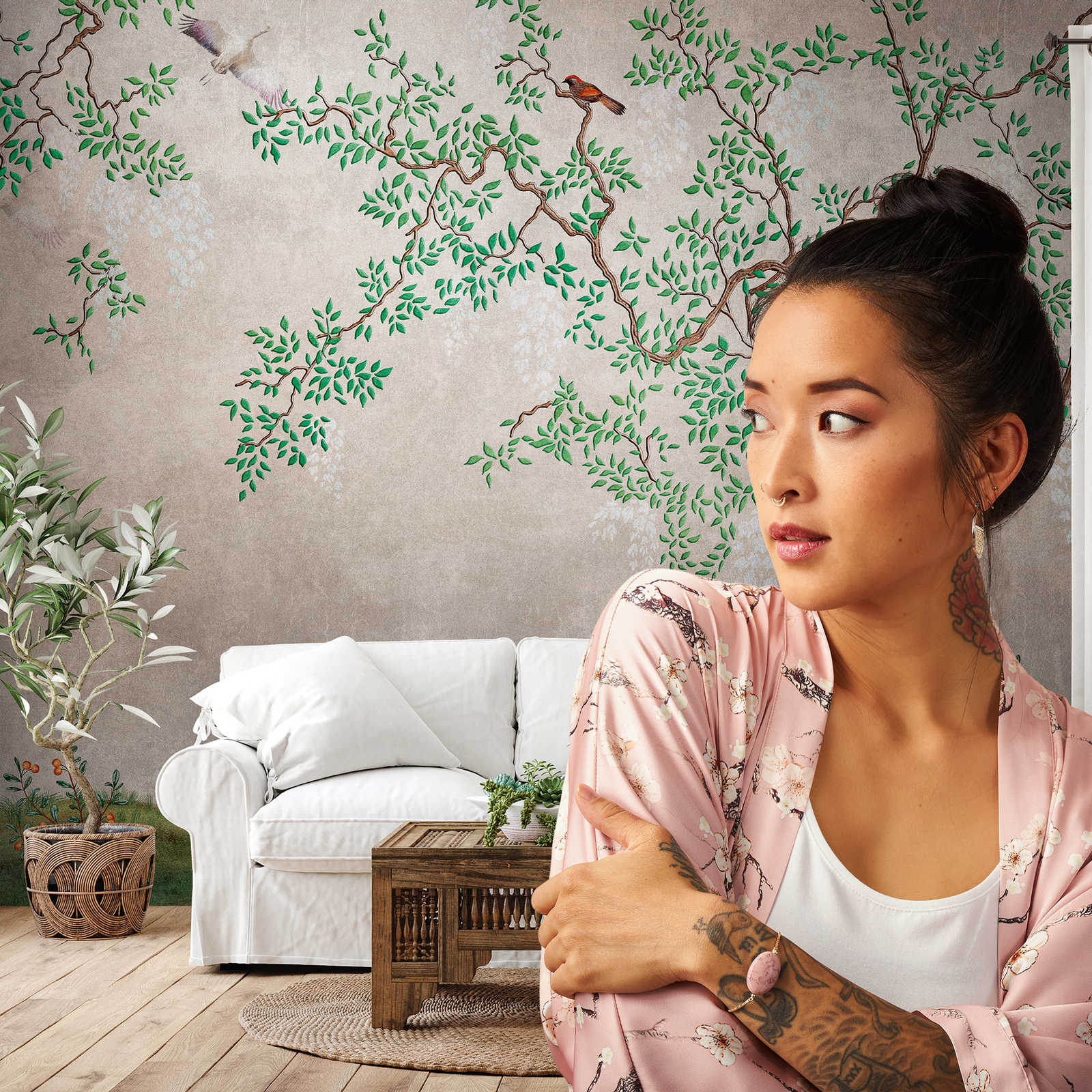         Wallpaper novelty | motif wallpaper nature design in Asian look
    